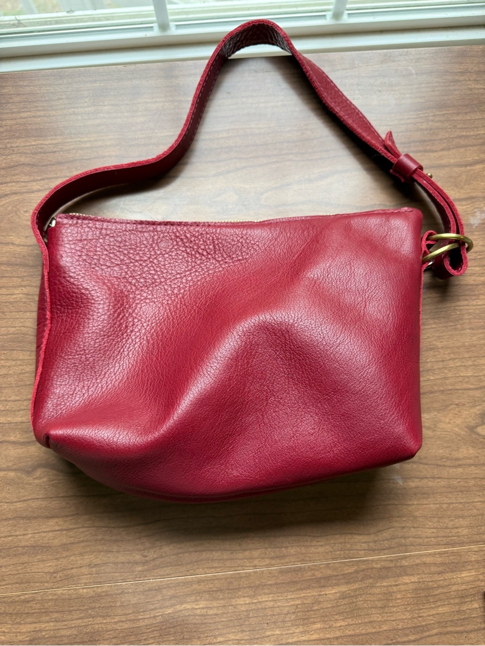 Portland Leather Goods Red Leather Shoulder Bag - Picture 3 of 5